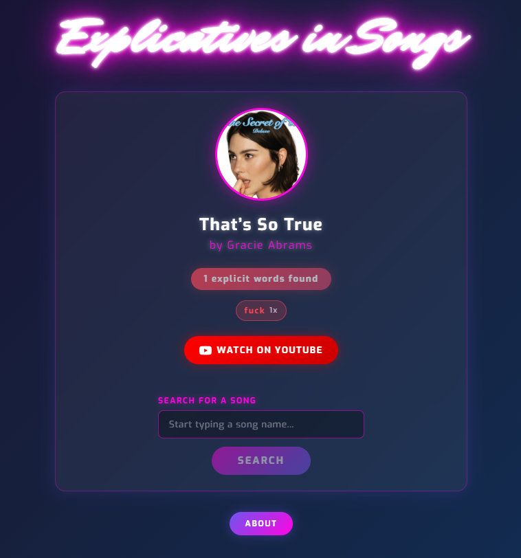 Swears in Songs screenshot 1